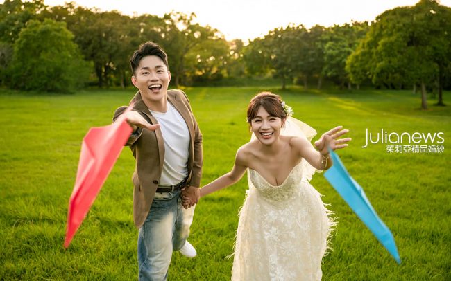 台中婚紗 白紗 草地